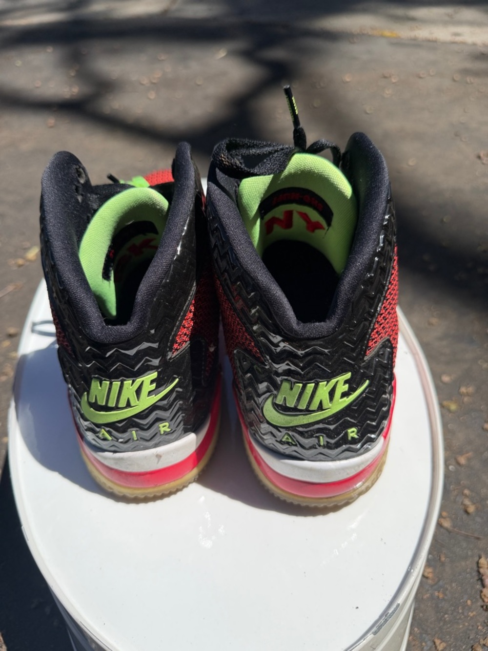 NikeAir Jordan Basketball Shoes - Black/Red with Neon Green Accents